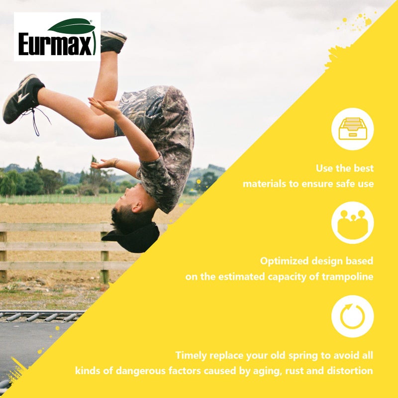 Eurmax USA 5.5 inches Trampoline Springs Heavy Duty Stainless Replacement Spring Trampoline Parts with T Hook, 20pcs-Pack - Image 2